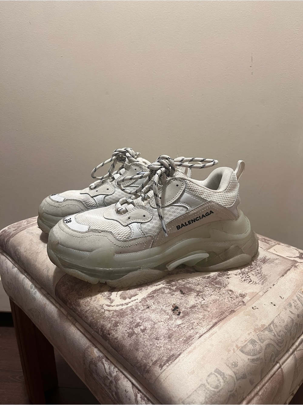 Balenciaga Triple S Sneakers in Cream White